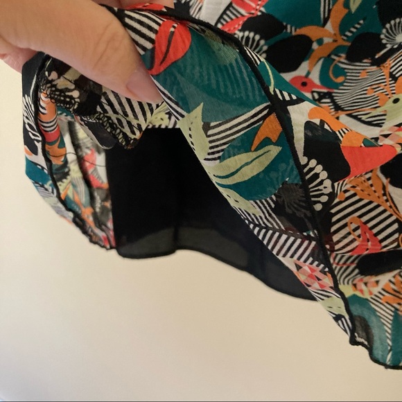 Anna Sui / silk floral bird print strapless-halter dress - Picture 7 of 16